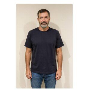 Engbers Shirt Mens XL Black Organic Cotton Crewneck Casual Basic Germany Classic